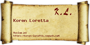 Koren Loretta névjegykártya